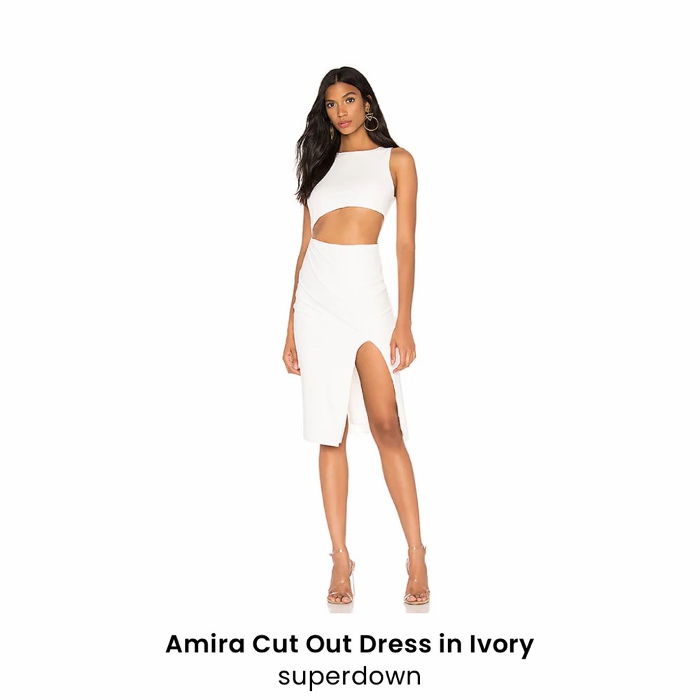 Superdown Amira Cutout Dress in Ivory